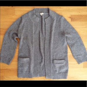 J.Crew factory silver metallic cardigan sweater